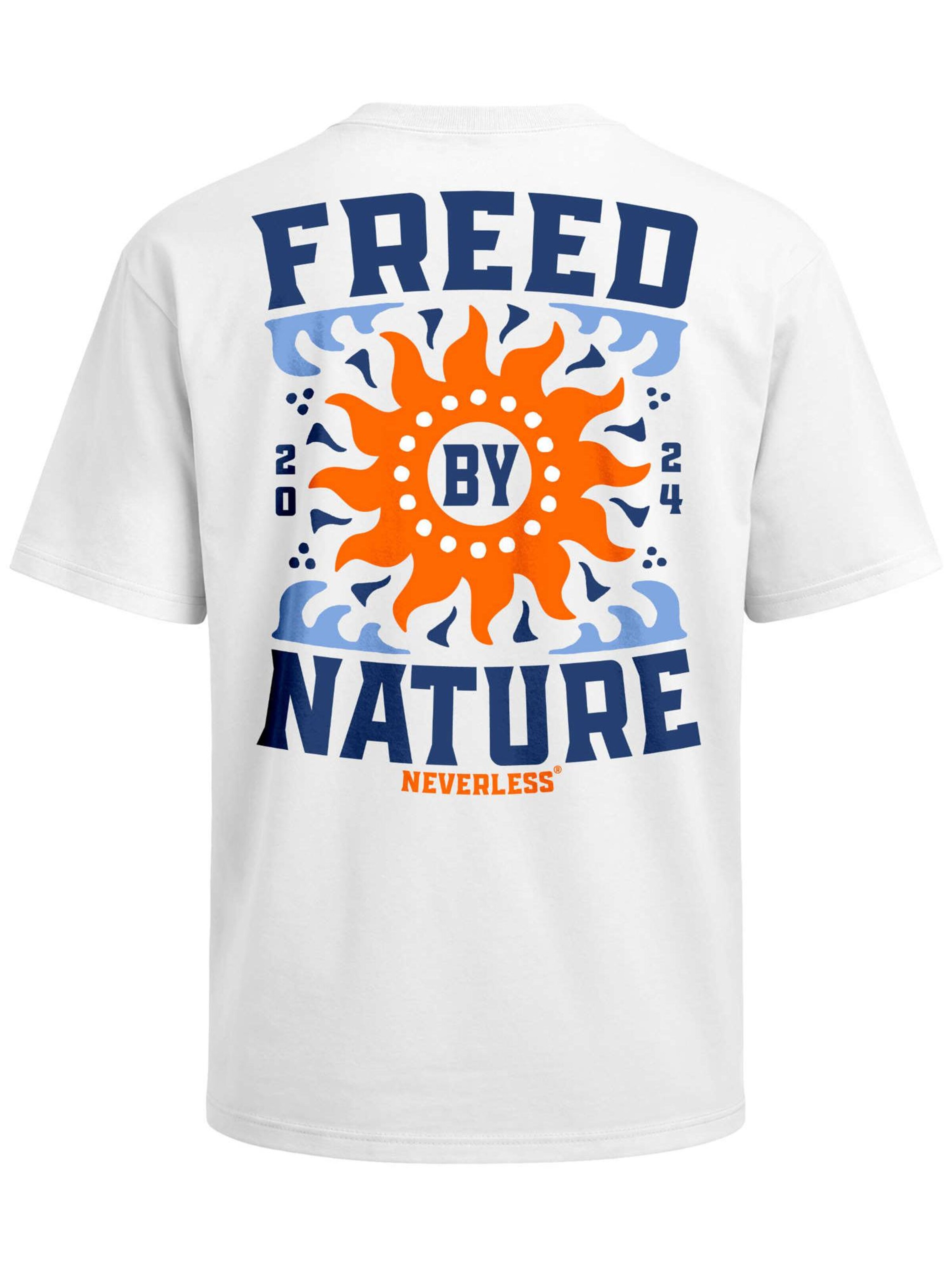 Neverless Shirt 'Freed By Nature' in White: front