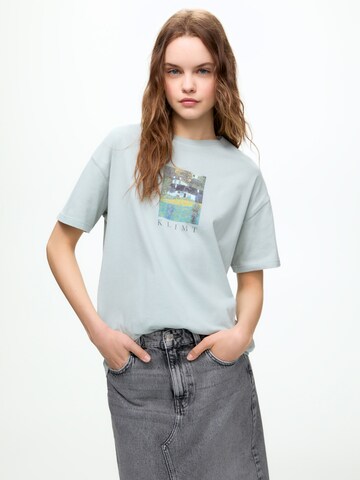 T-shirt Pull&Bear en bleu : devant