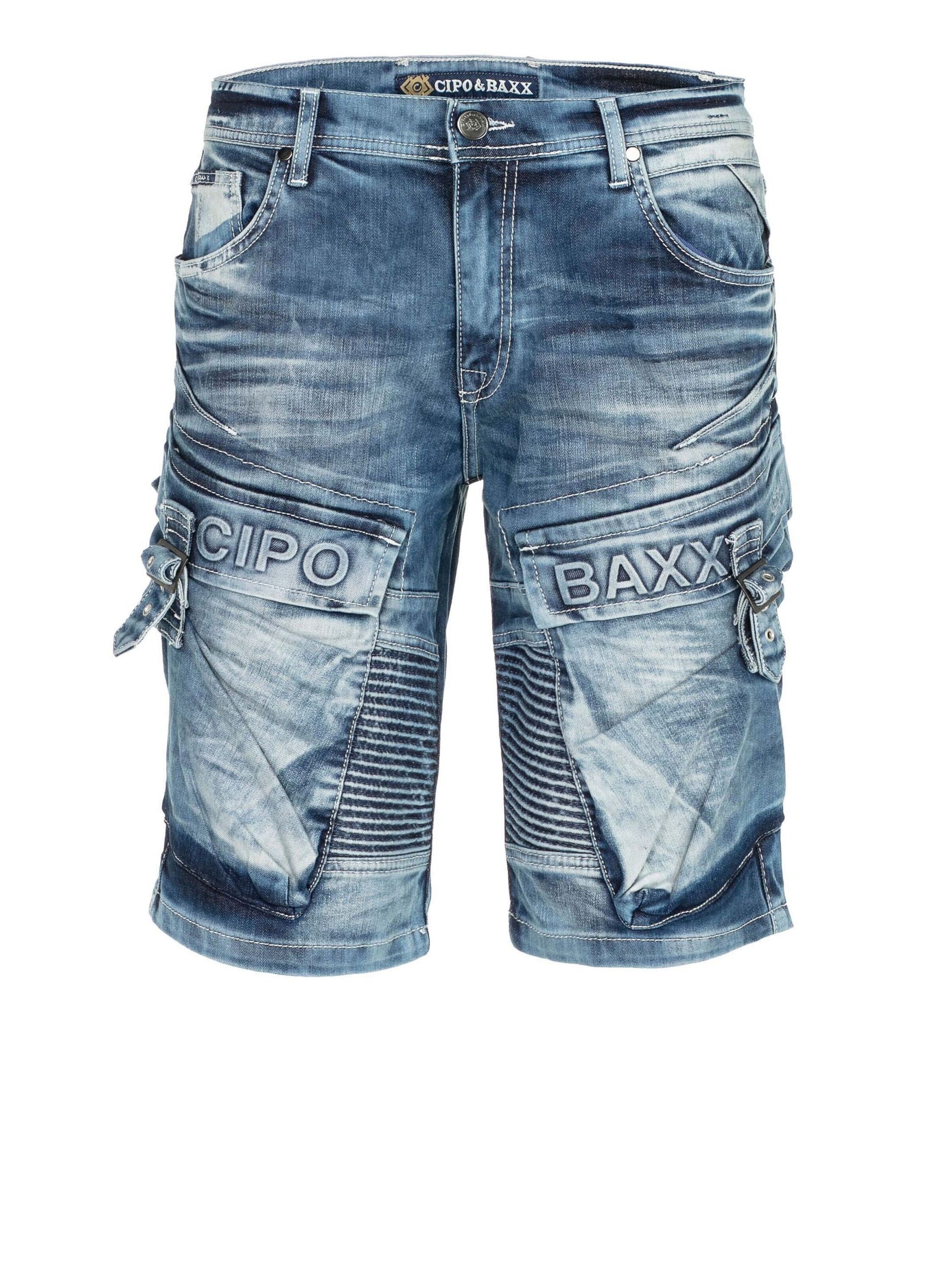 CIPO & BAXX Regular Cargo jeans in Blue: front