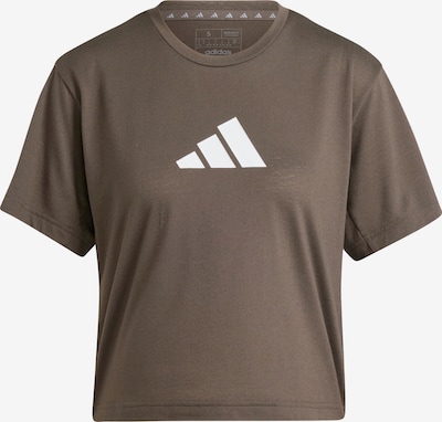 Sportiniai marškinėliai 'Essentials' iš ADIDAS PERFORMANCE, spalva – alyvuogių spalva / balta, Prekių apžvalga