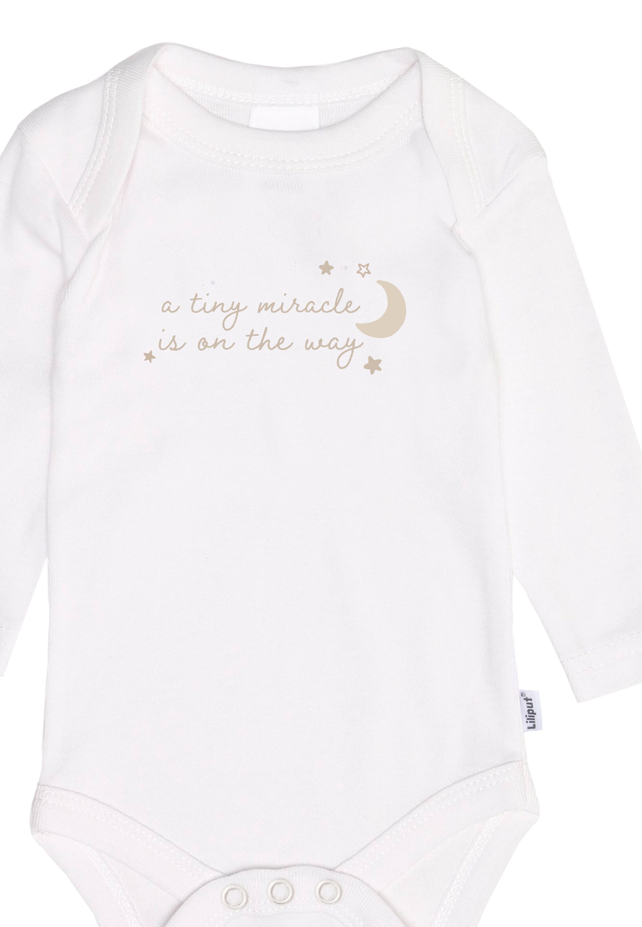 LILIPUT Romper/Bodysuit 'a tiny mitacle is on the way' in Green