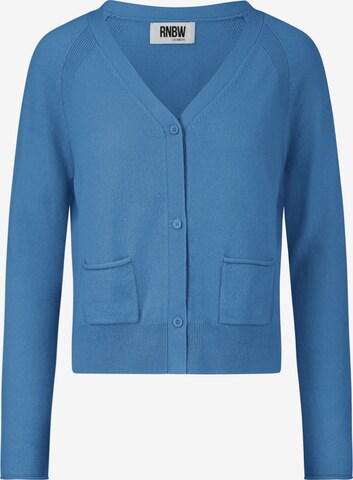 Rainbow Cashmere Knit Cardigan in Blue: front