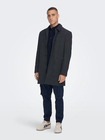 Only & Sons Between-Seasons Coat 'Adam' in Blue