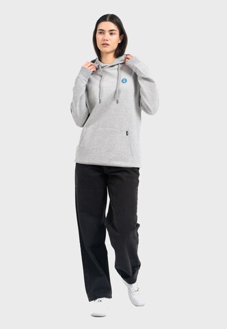 Oldskull Hoodie 'Retro Pixel Wave Logo Graphic' in Grau