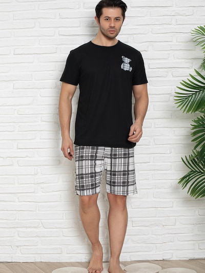 Trendyol Pyjamas kort i ecru / svart, Produktvy