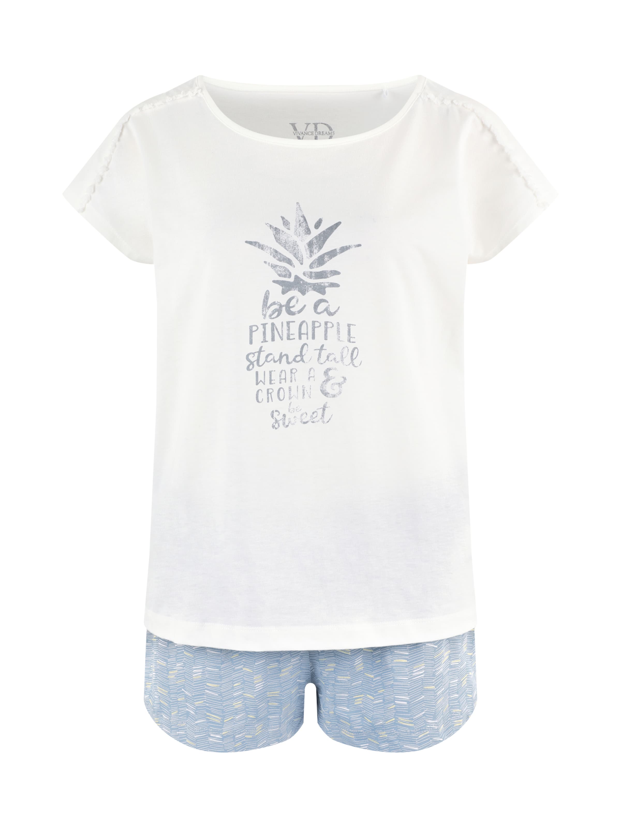 Frauen Große Größen VIVANCE Shorty 'VD Pineapple' in Blau, Weiß - LK42065 Frauen Große Größen VIVANCE Shorty 'VD Pineapple' in Blau, Weiß - LK42065