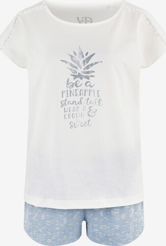 VIVANCE Korte pyjama 'VD Pineapple' in Blauw: voorkant