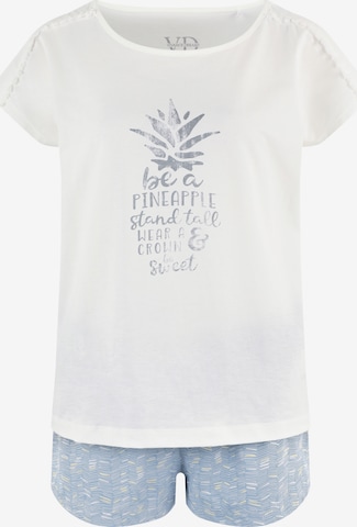 VIVANCEKratke hlače za spavanje 'VD Pineapple' - plava boja: prednji dio