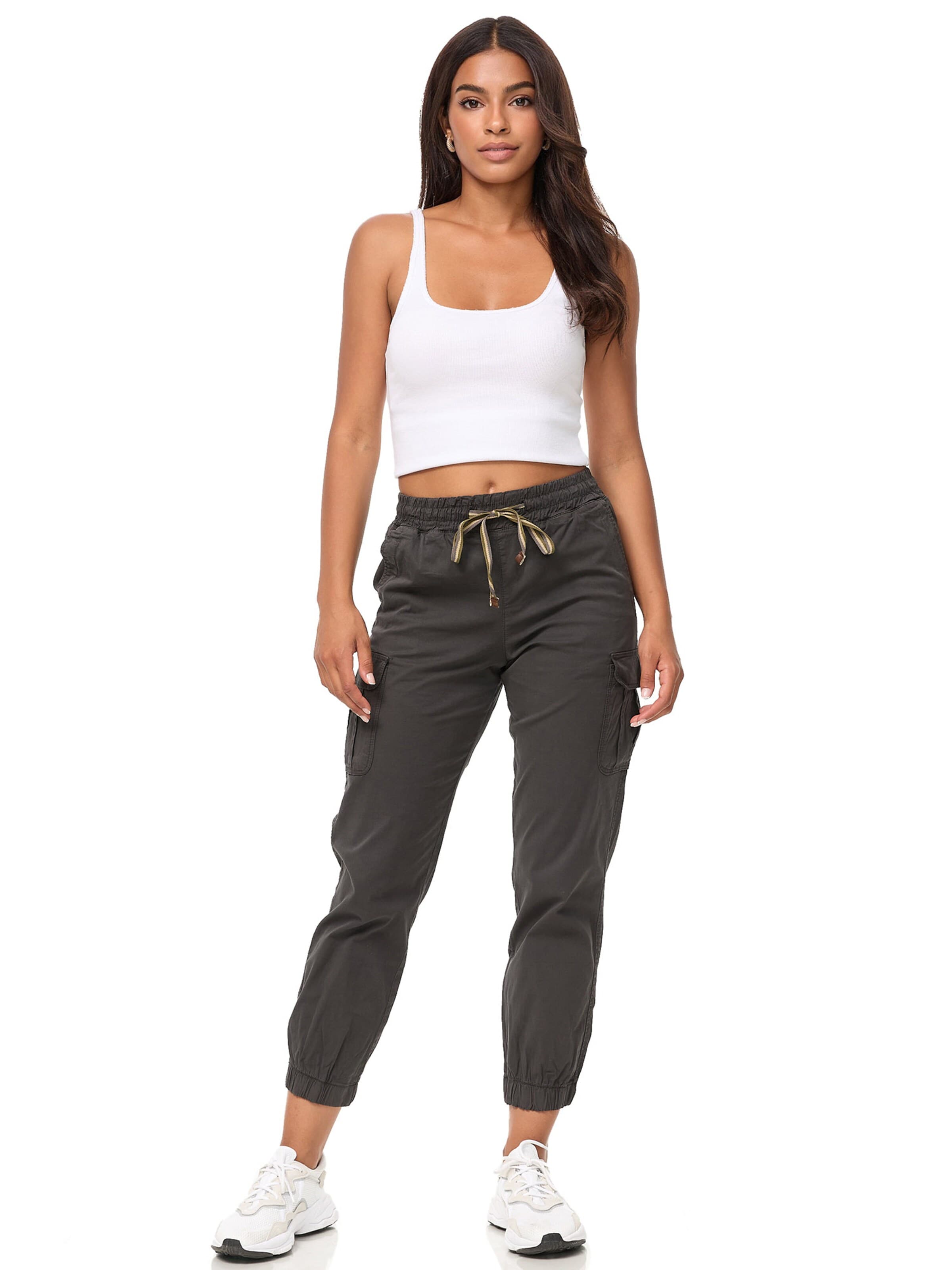 Effilé Pantalon cargo 'F600' Tazzio en gris