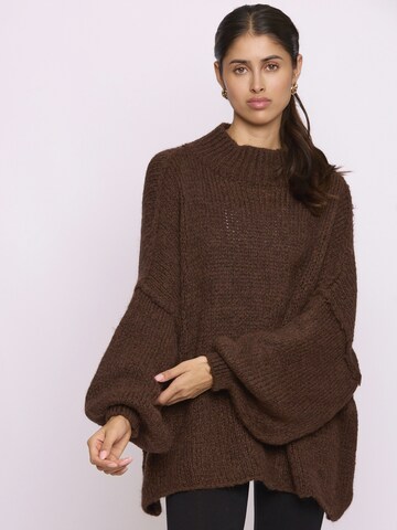 Lilavie Strickpullover ' Maraa ' in Braun: Vorderseite