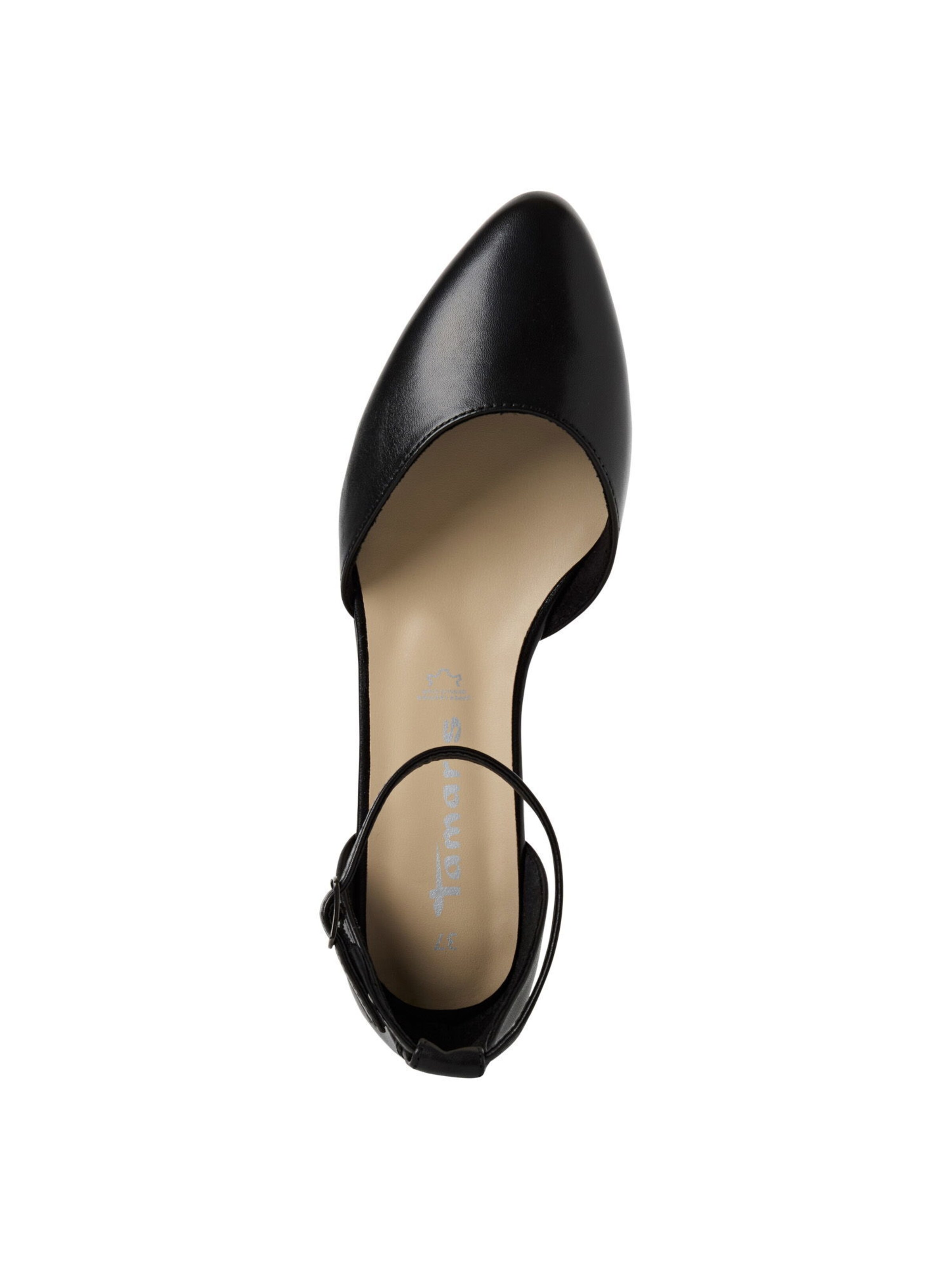 Tamaris Ballerina met riempjes in Zwart