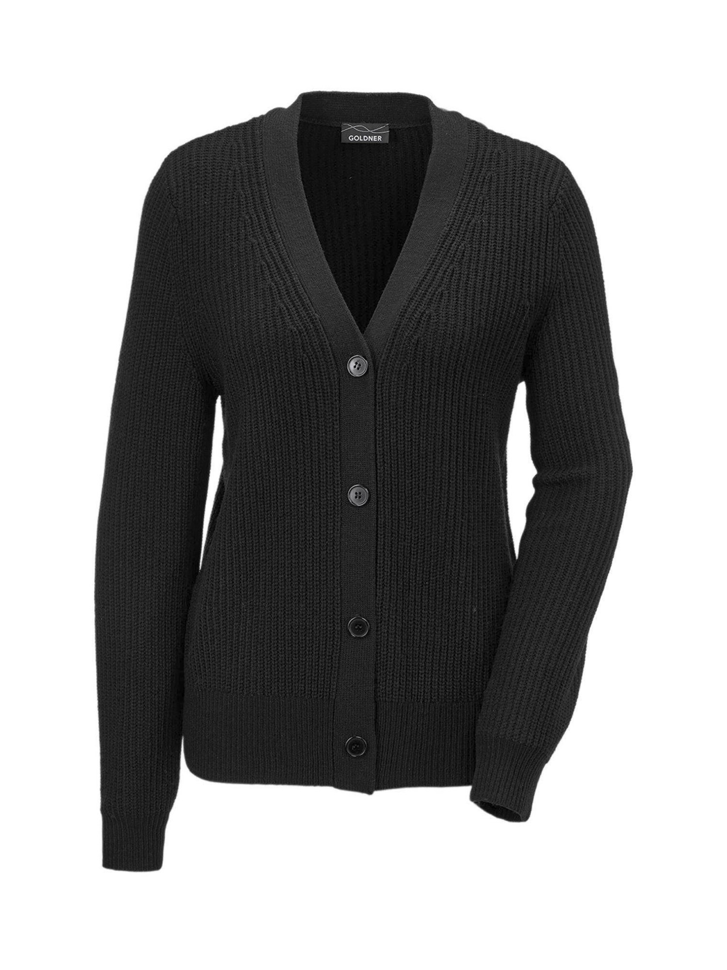 Goldner Gebreid vest in Zwart: voorkant