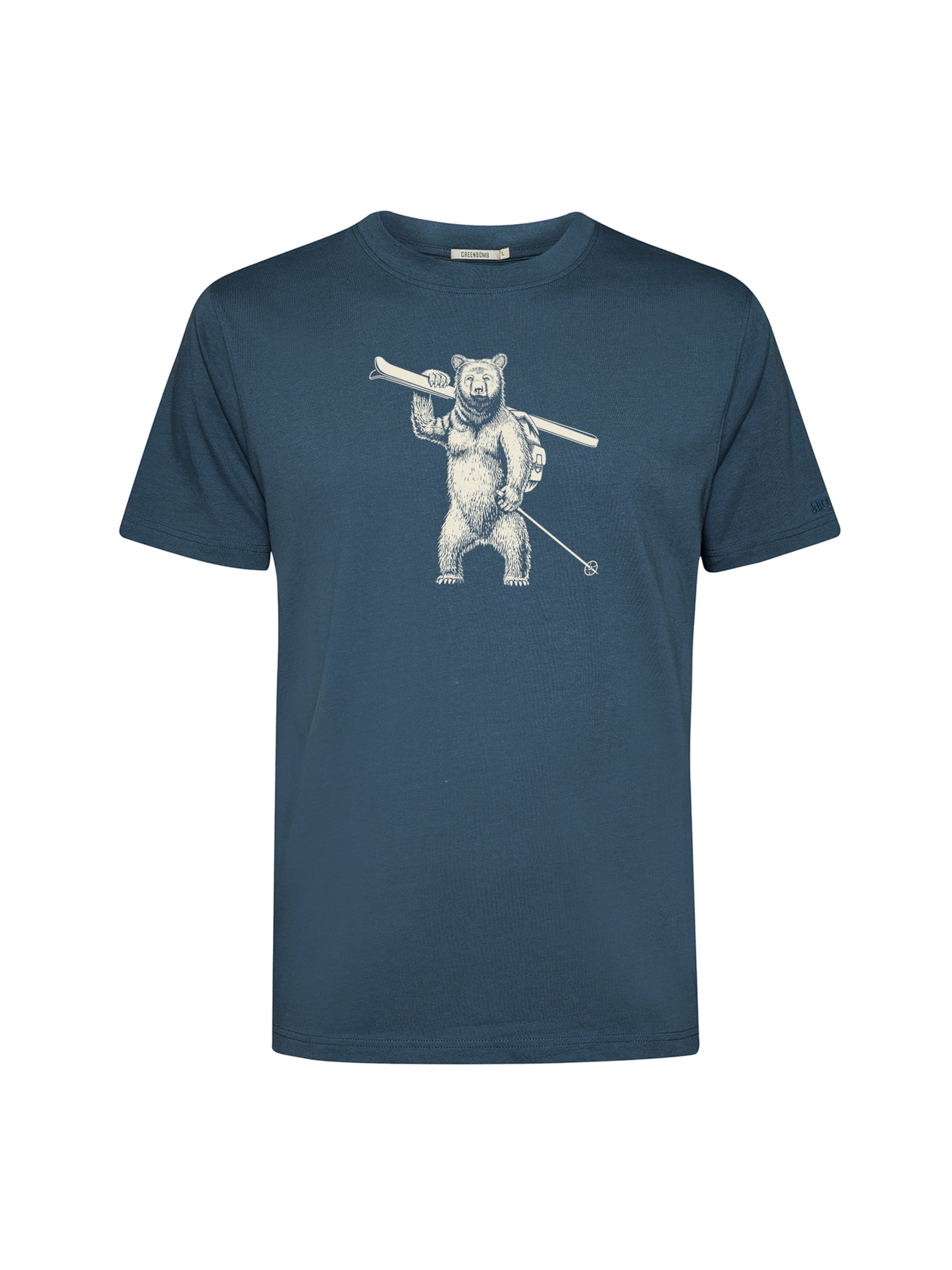 GREENBOMB Shirt ' Fusion Ski Bear ' in Blauw: voorkant