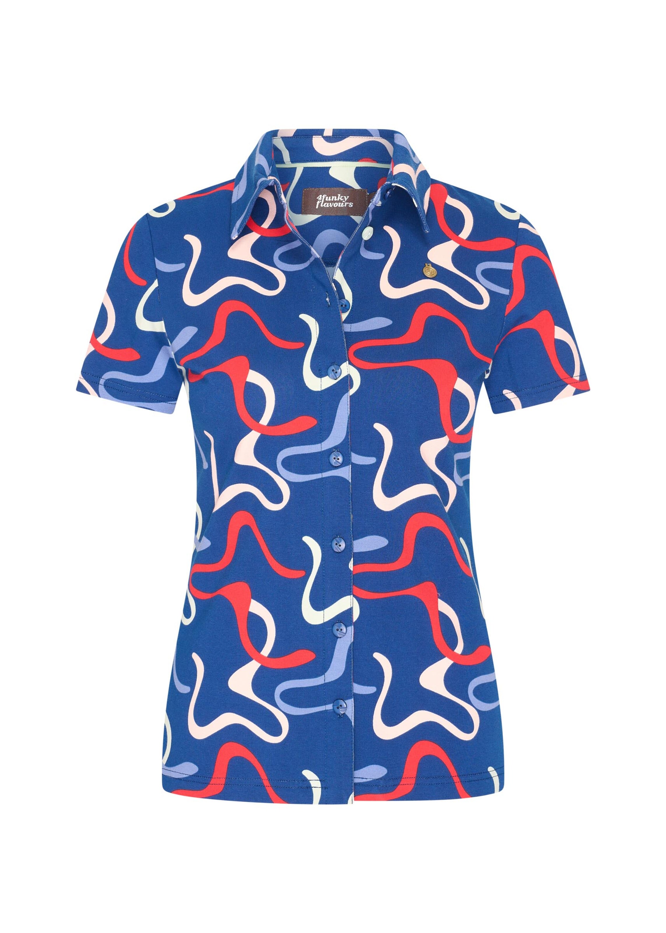 4funkyflavours Blouse 'United States Of Division' in Blue: front