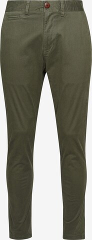 Coupe slim Pantalon chino Superdry en vert : devant