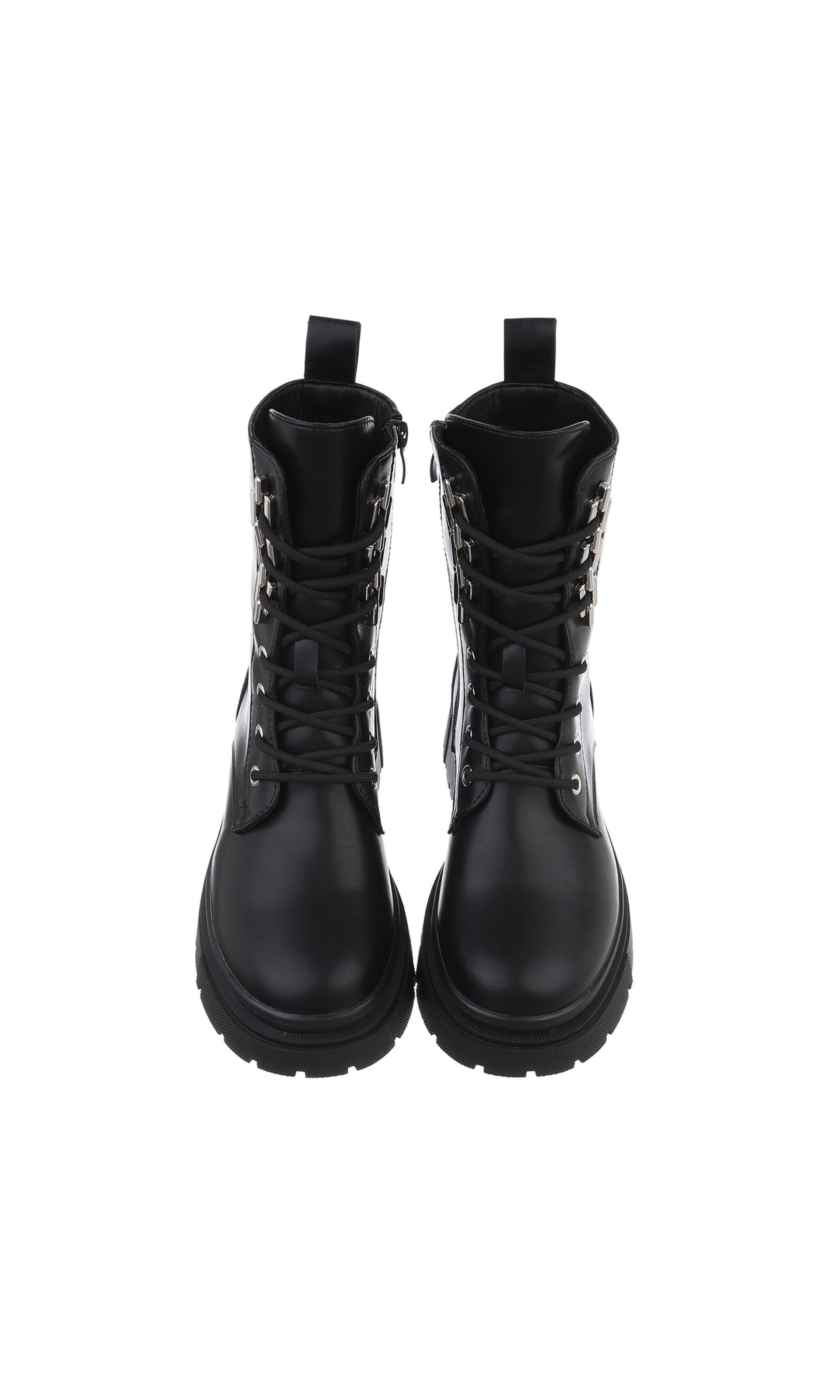 Ital-Design Schnürstiefelette in Schwarz