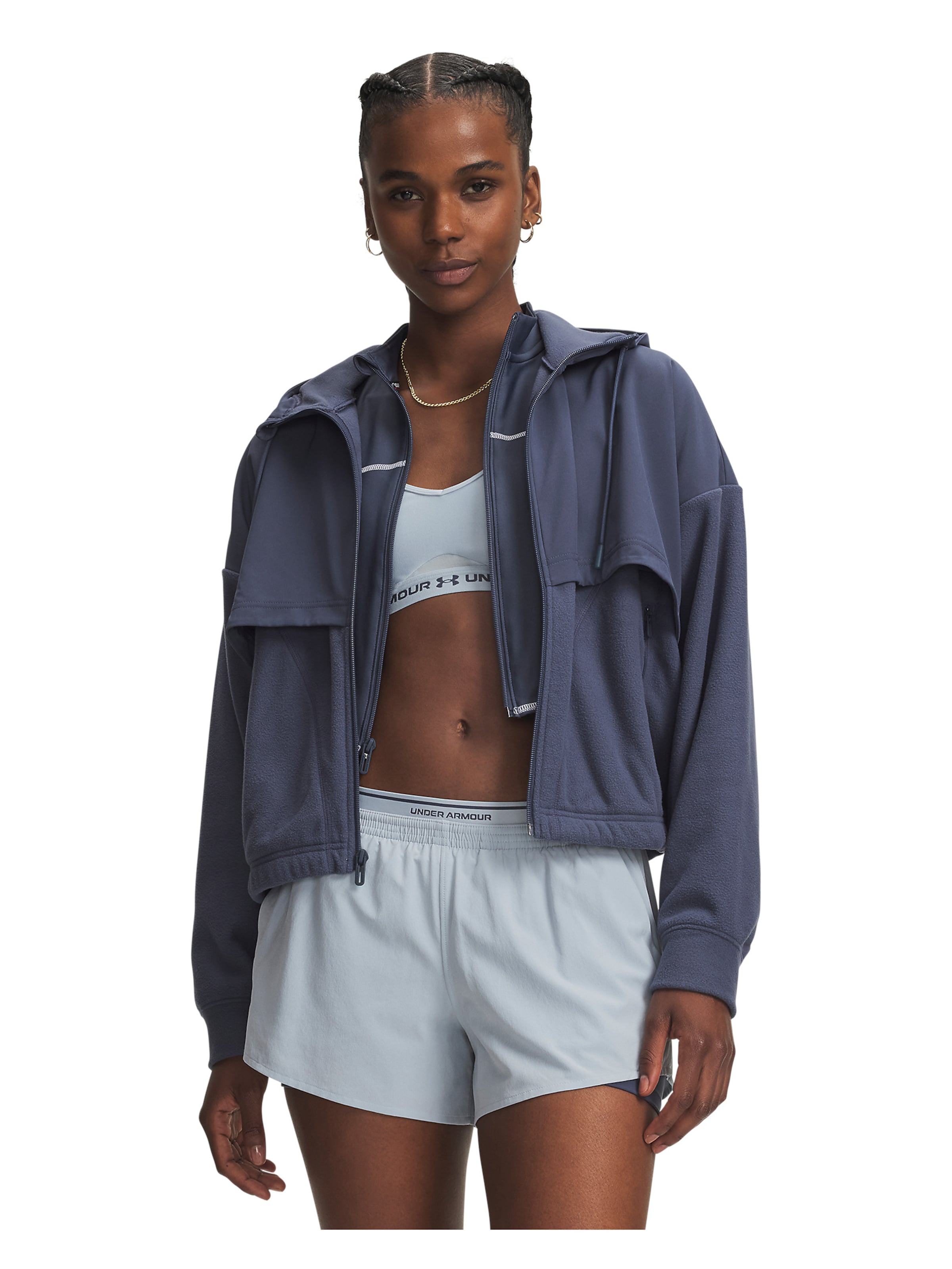 UNDER ARMOUR Fleece jas 'Performance' in Grijs: voorkant