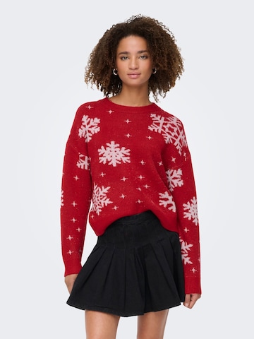 Pull-over 'XMAS ' ONLY en rouge : devant