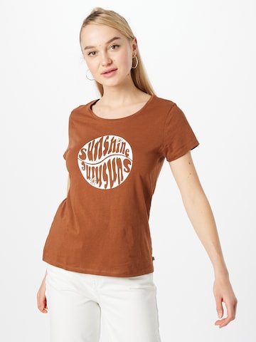 T-shirt TOM TAILOR DENIM en marron : devant