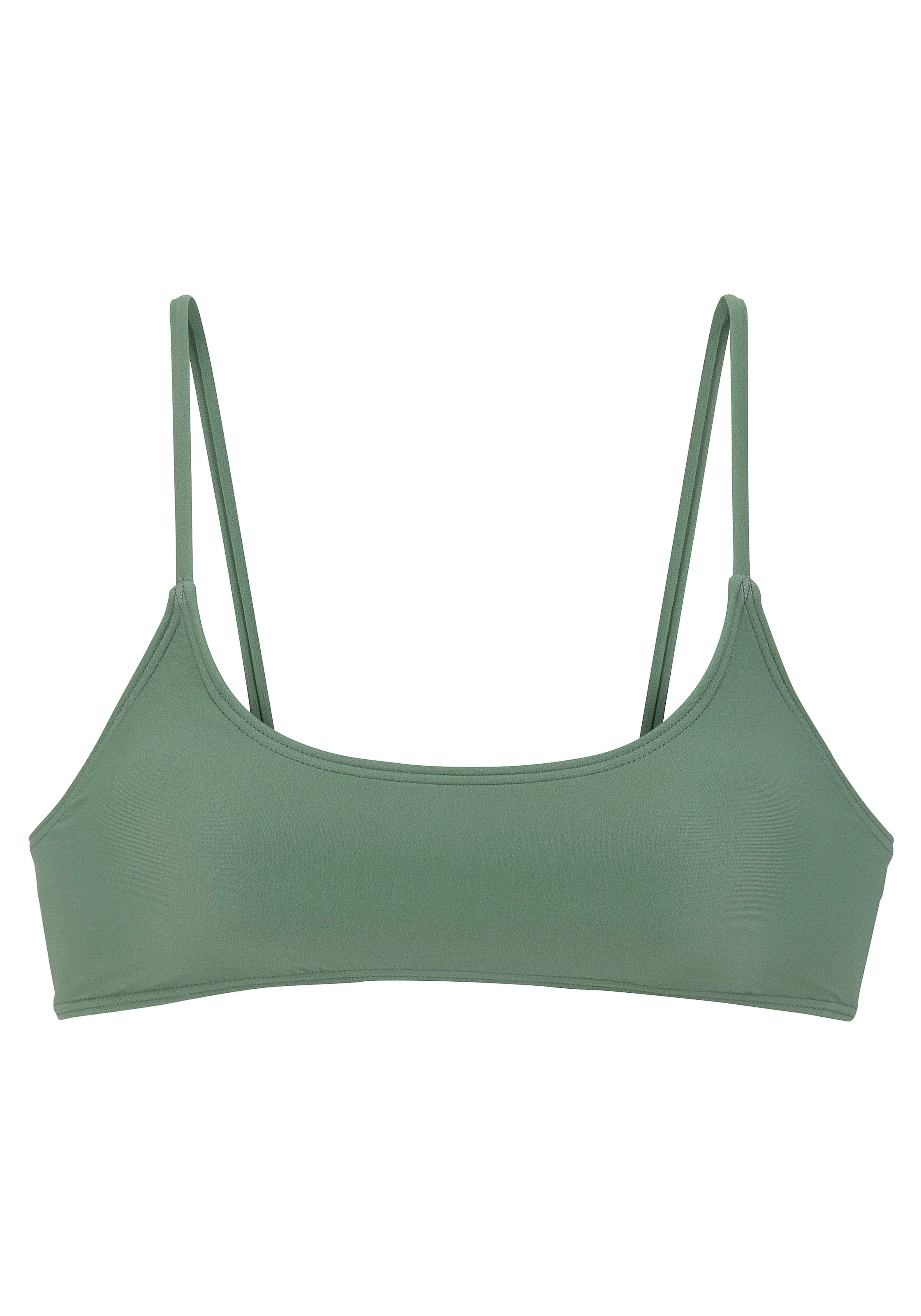 LASCANA Bustier Bikini felső - zöld: elől