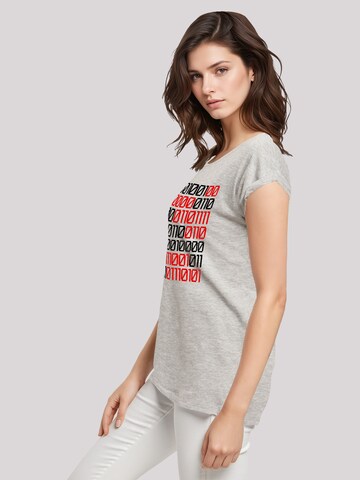 F4NT4STIC Shirt 'I Love You 01001001 Binary Code Valentinstag' in Grey