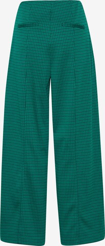 ICHI - Perna larga Calças em verde