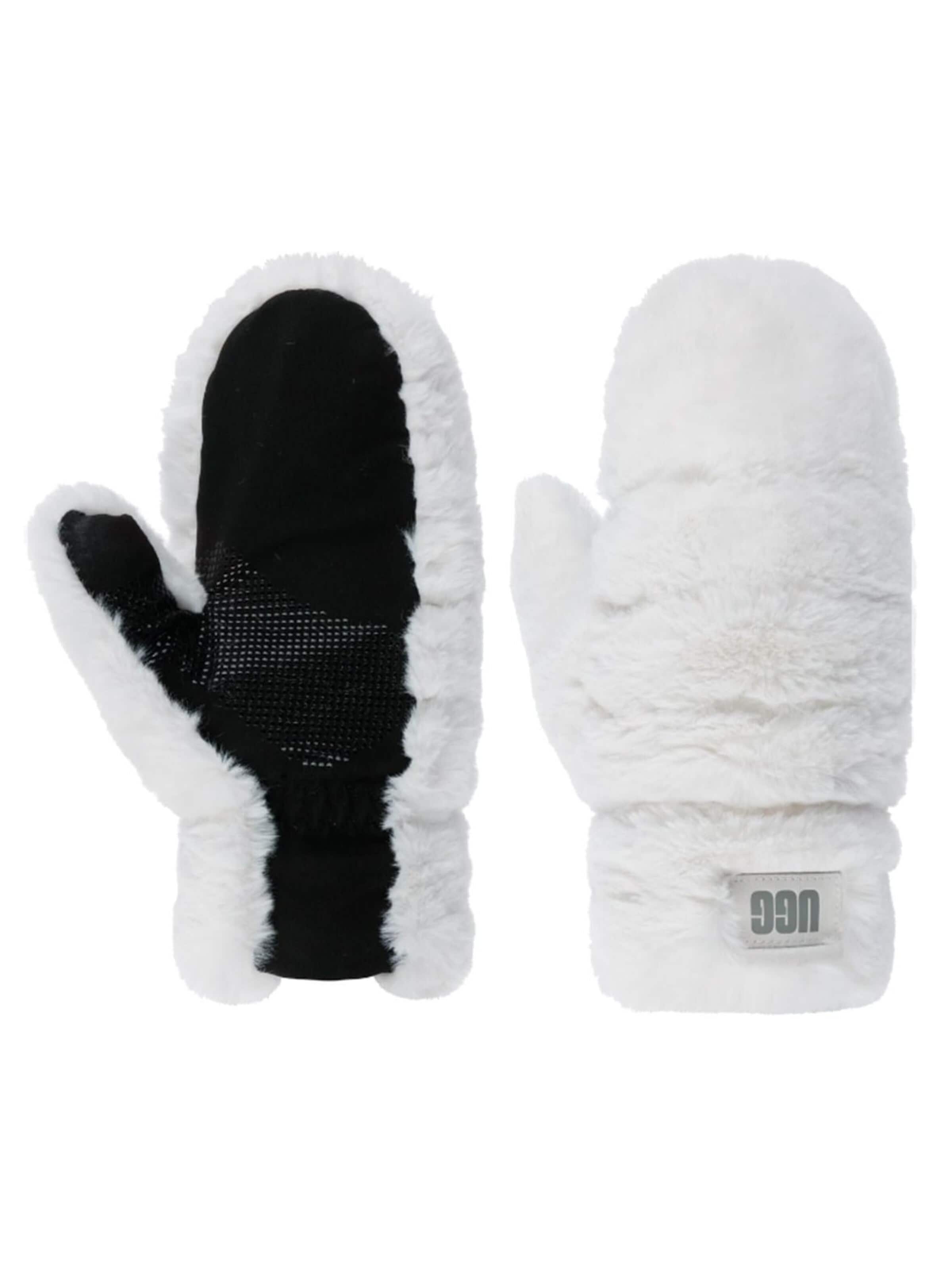 UGG Vanter 'W' Quilted Faux Fur Mitten Nimbus Gloves' i hvid: forside