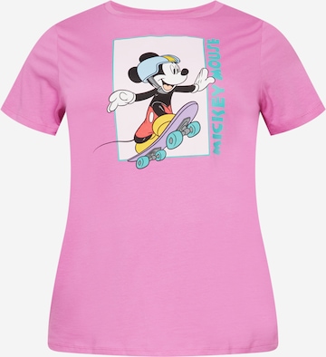 T-shirt 'Mickey' ONLY Carmakoma en rose : devant