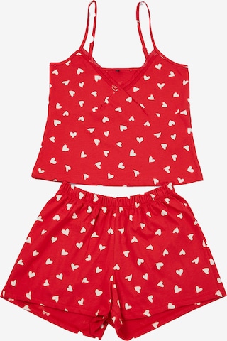 raudona Trendyol Pižama su šortais: priekis