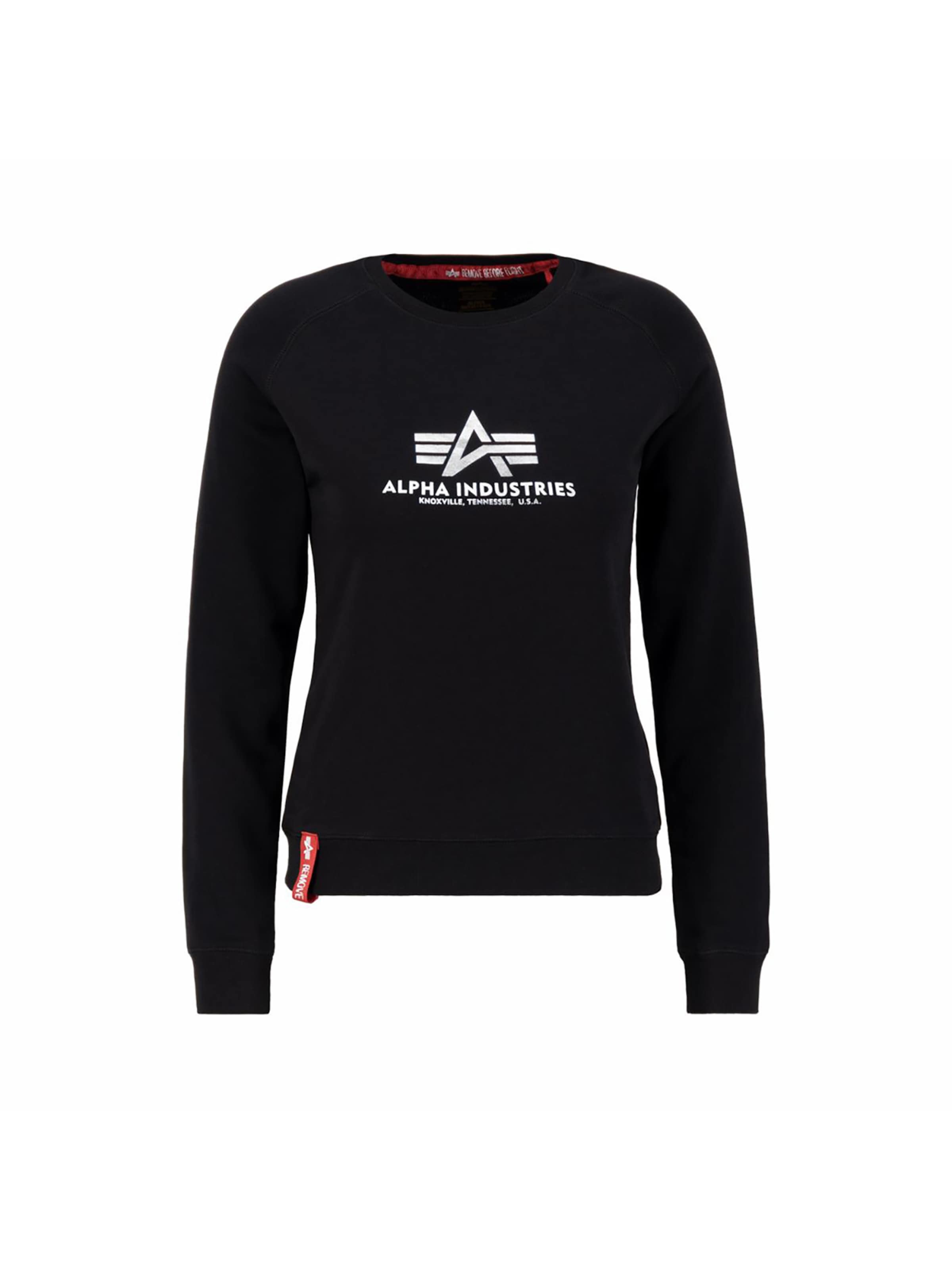 ALPHA INDUSTRIES Sweatshirt 'New Basic' in Black: front