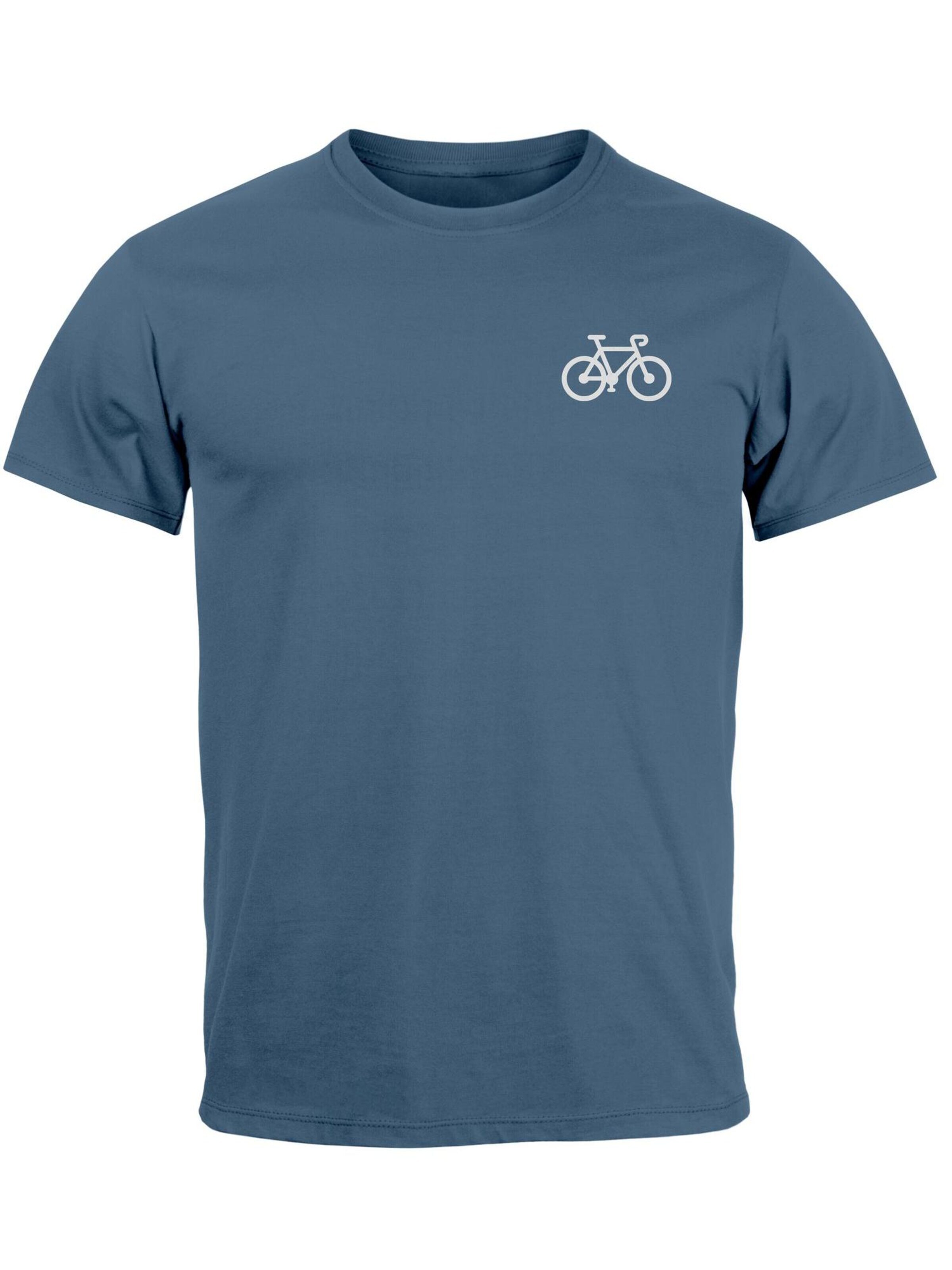 Neverless Shirt 'Fahrrad'‌‌‌‌‌‌‌‌‌ in Blau: Vorderseite