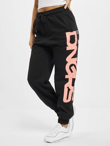 Dangerous DNGRS Tapered Trousers in Black: front
