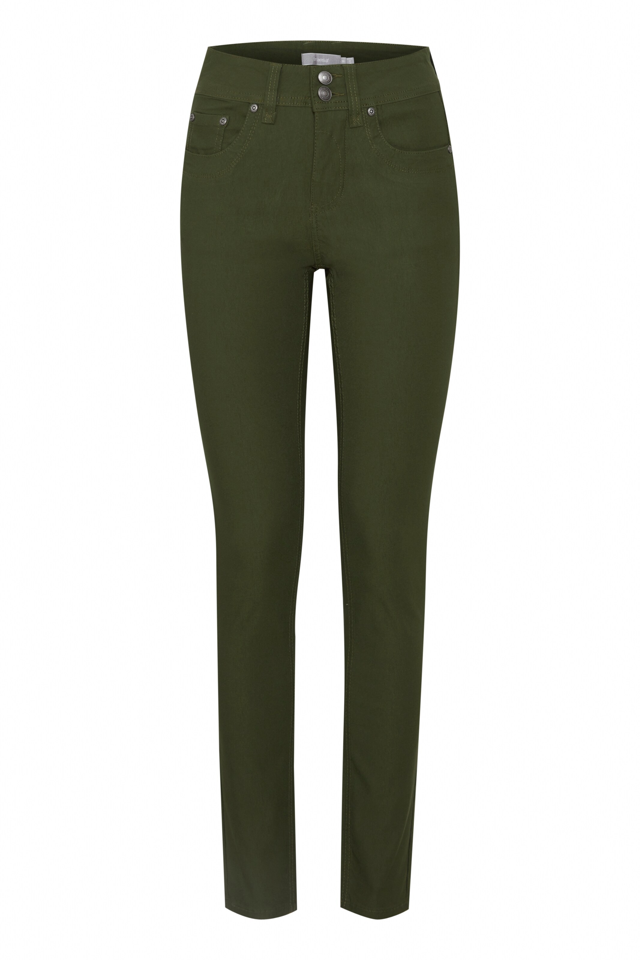 Skinny Pantalon chino 'Zalin' Fransa en vert : devant