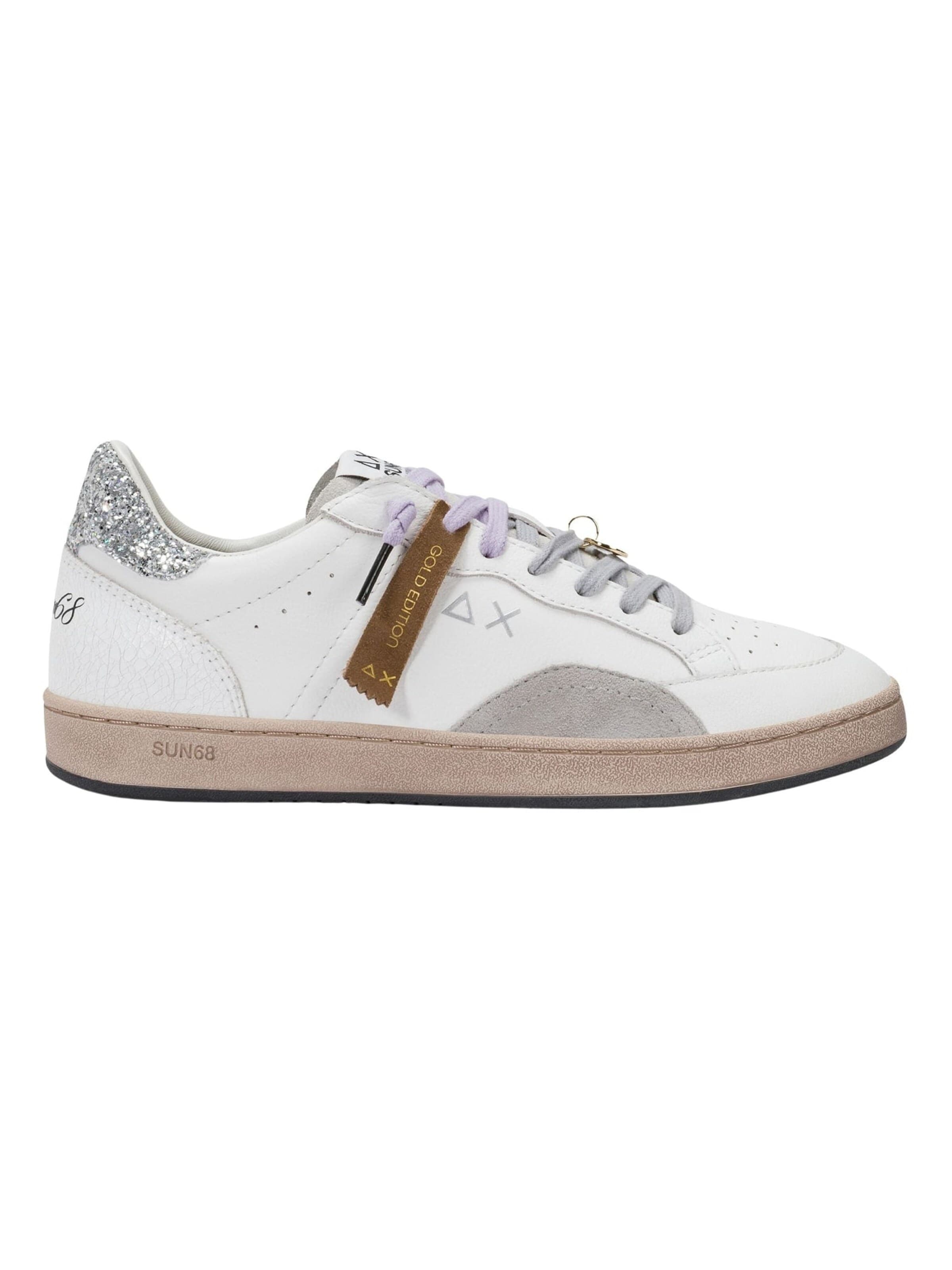 SUN68 Sneakers 'Urban Street leather sneakers with charm' in White: front