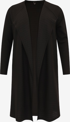 Yoek Knit Cardigan in Black: front