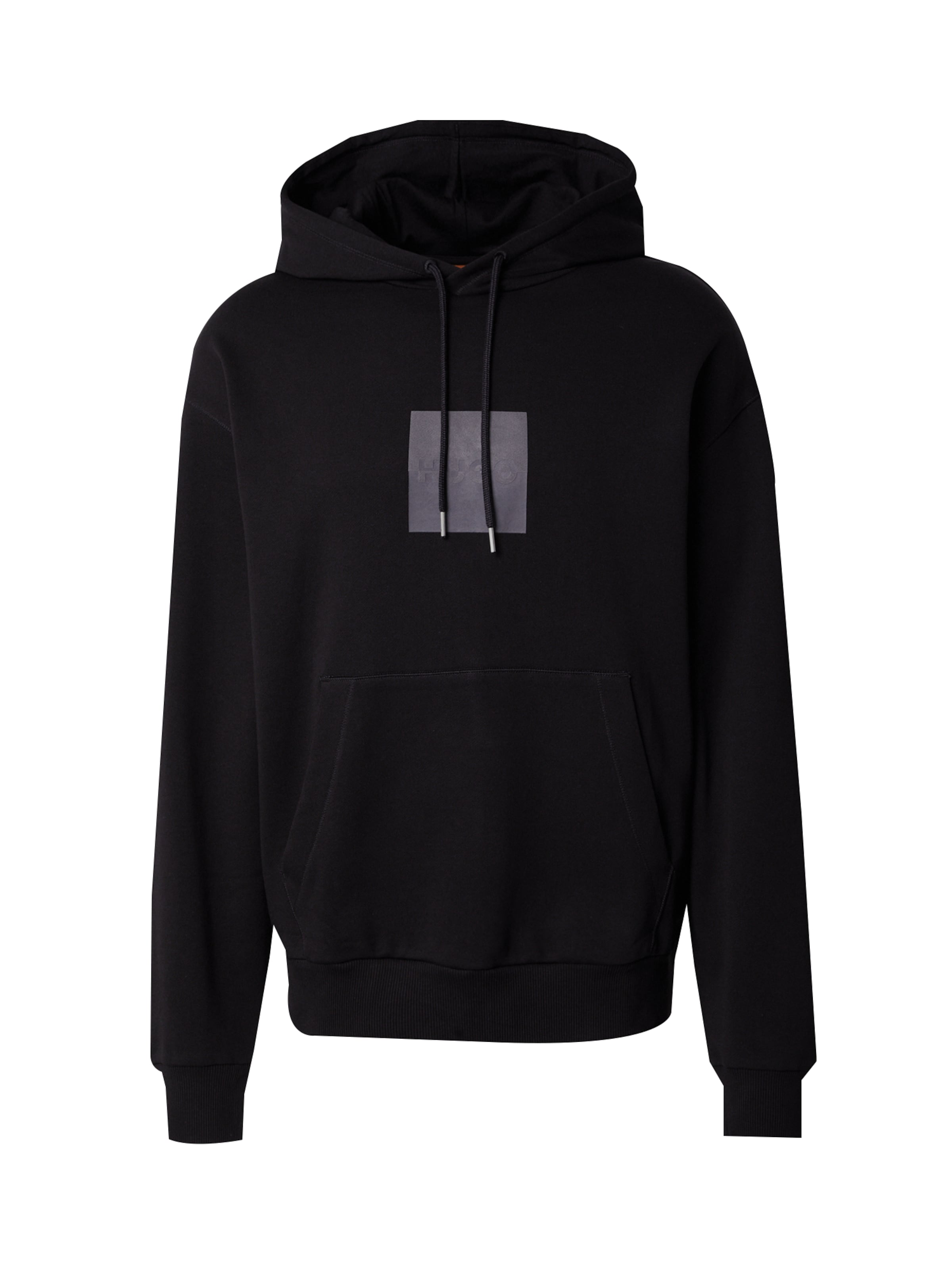 HUGO Sweatshirt 'Duspliter' in Black: front