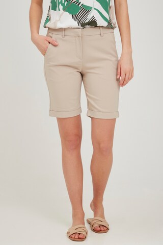 Fransa Regular Broek in Beige: voorkant