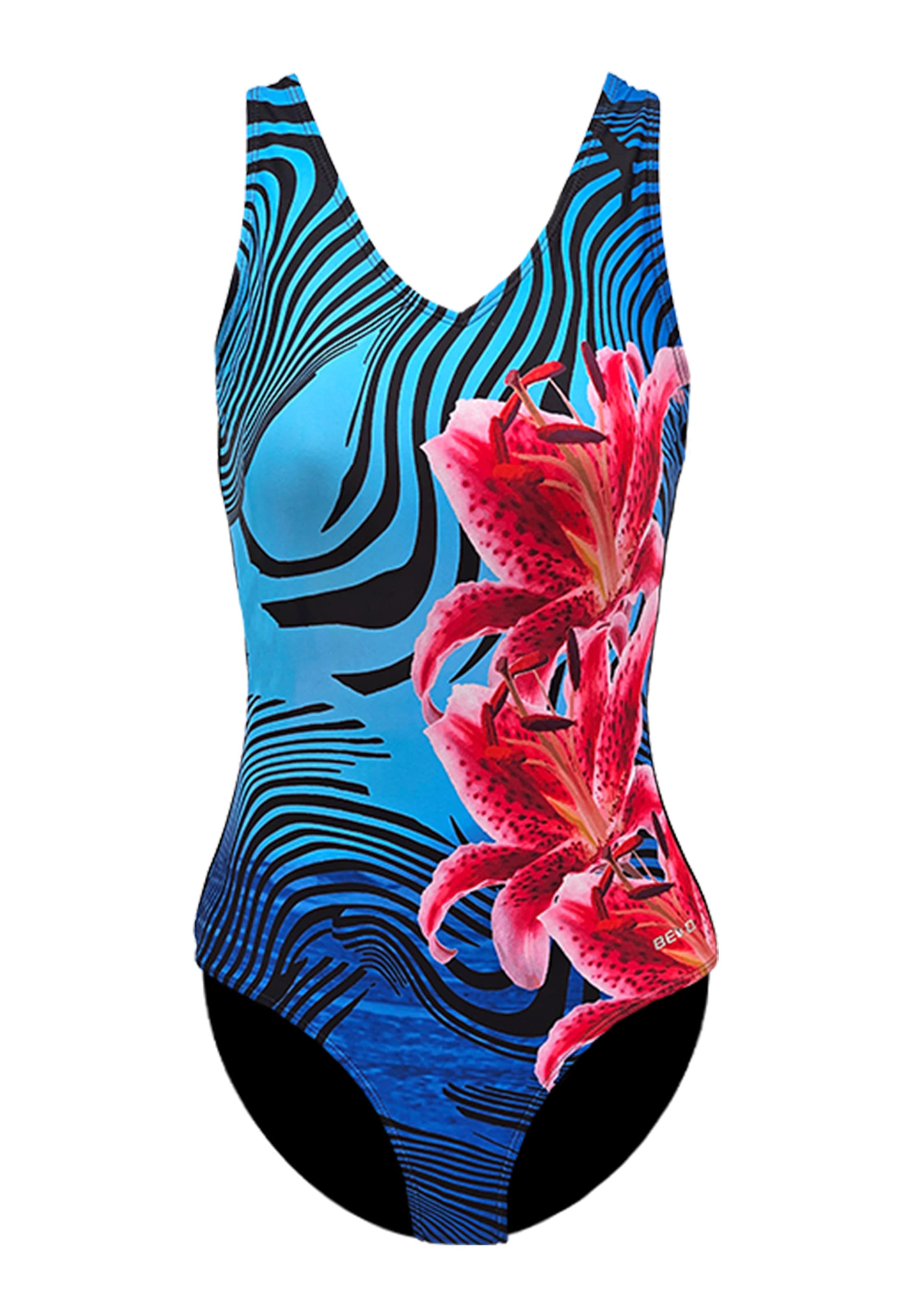 BECO the world of aquasports Badpak 'Pink' in Zwart: voorkant