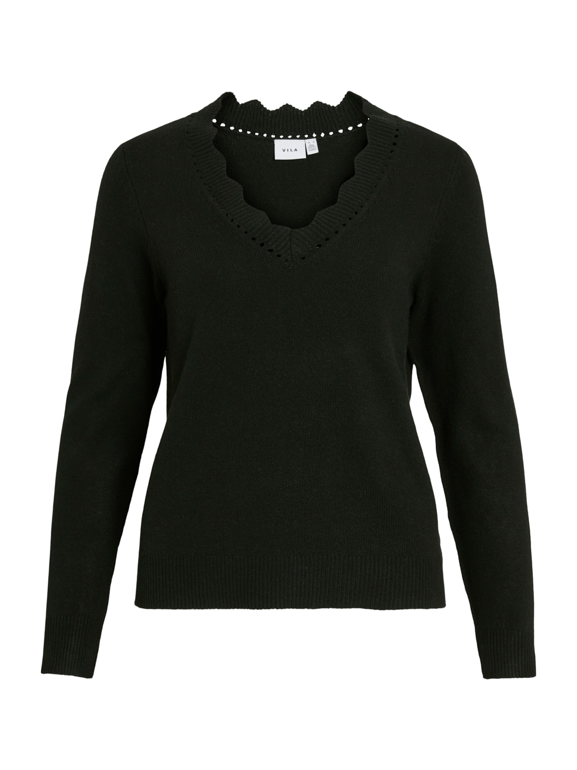 VILA Свитер 'VINIKOLINA' в Черный: спереди