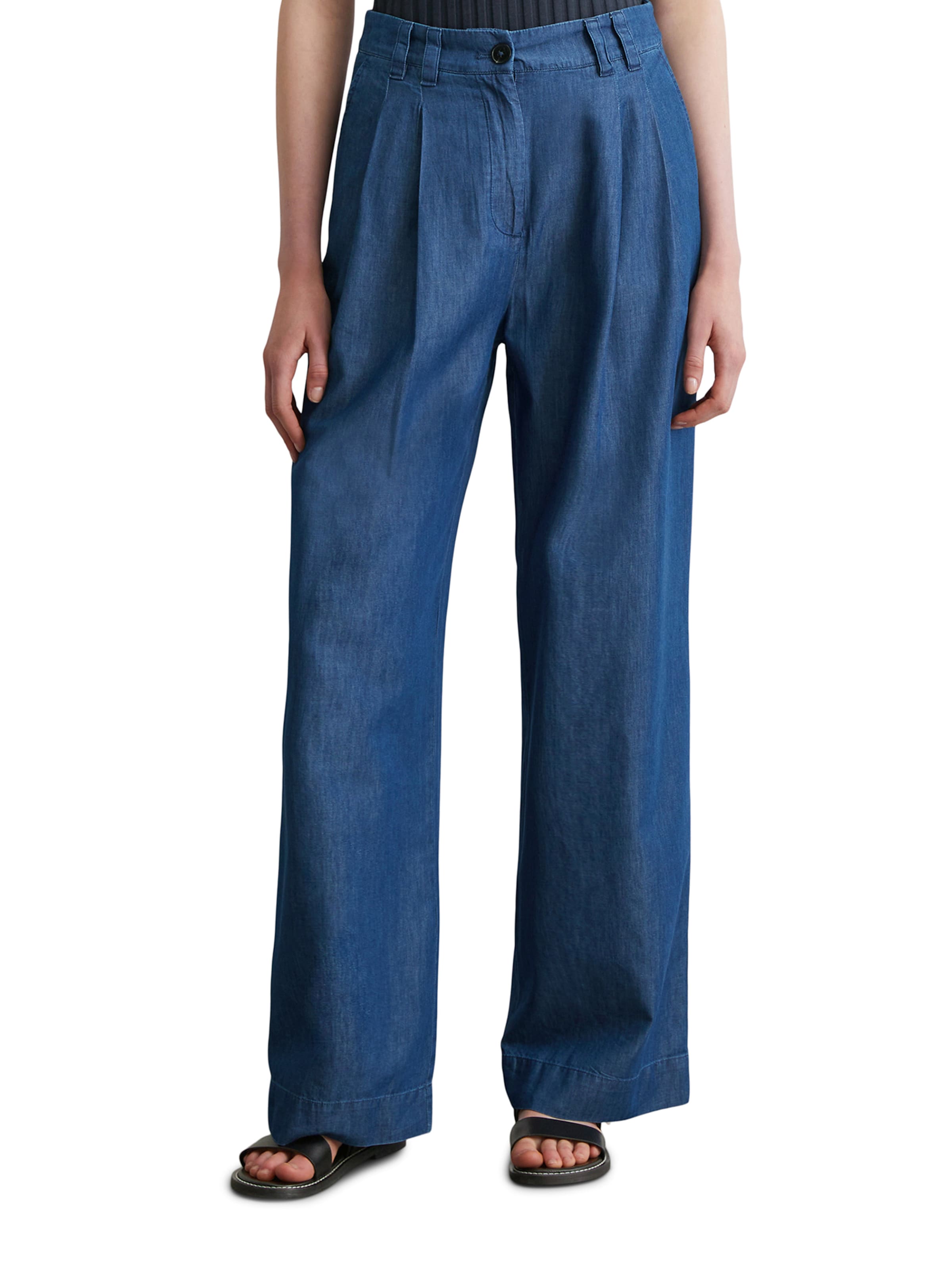 Marc O'Polo - Loosefit Pantalón plisado en azul: frente