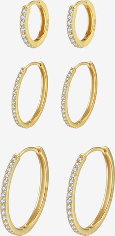 Orecchini 'Clear Trio' di Hey Happiness in oro: frontale