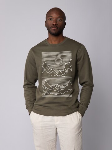 Felpa ' Mountains ' di Watapparel in verde: frontale