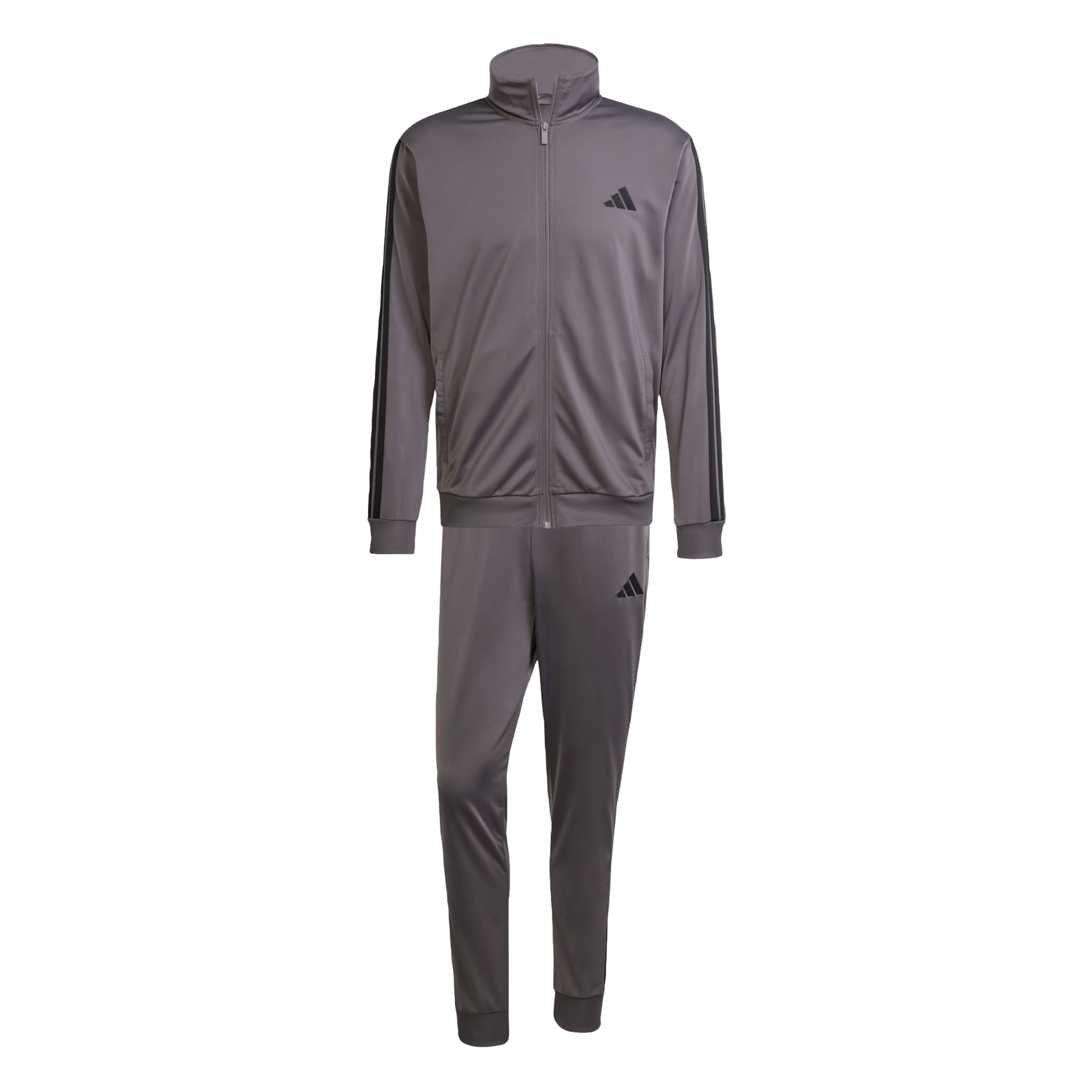 ADIDAS SPORTSWEAR Tracksuit 'Sportswear Basic 3-Stripes Tricot Track' in Grey: front