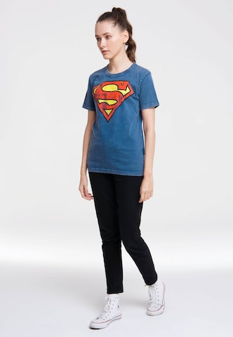 LOGOSHIRT Shirt 'DC Comics – Superman' in Blue