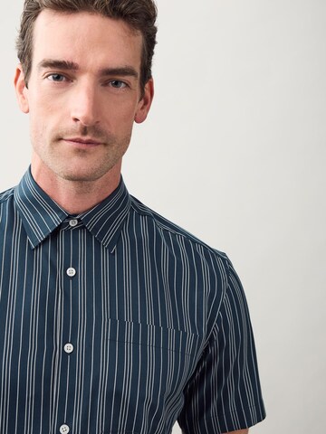 Next Regular fit Button Up Shirt in Blue
