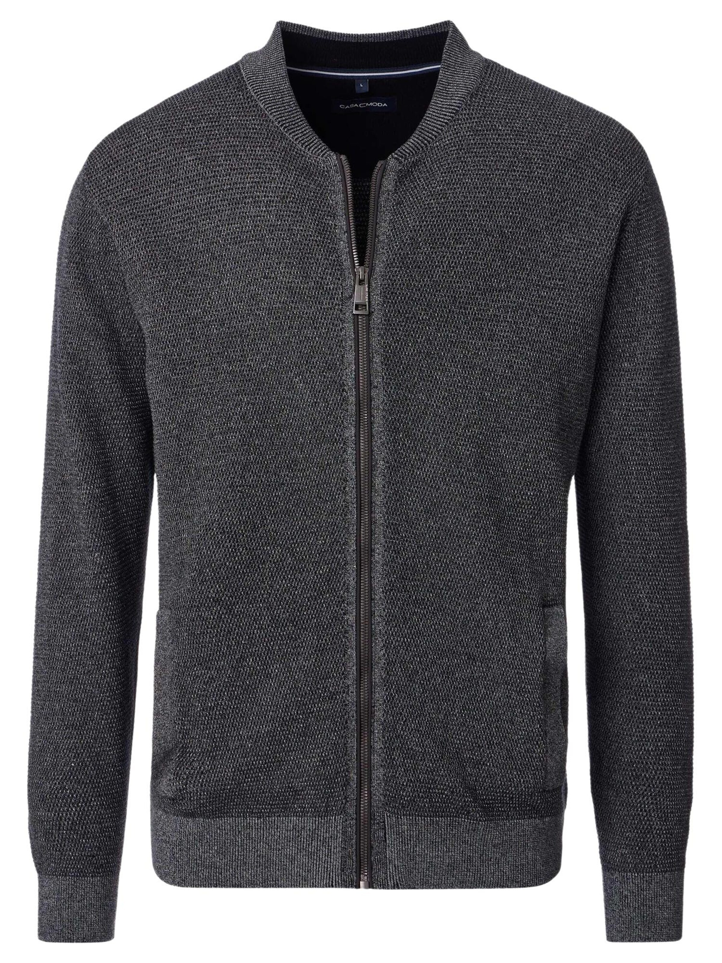 CASAMODA Strickjacke 'Basic'‌‌‌‌‌ in Grau: Vorderseite