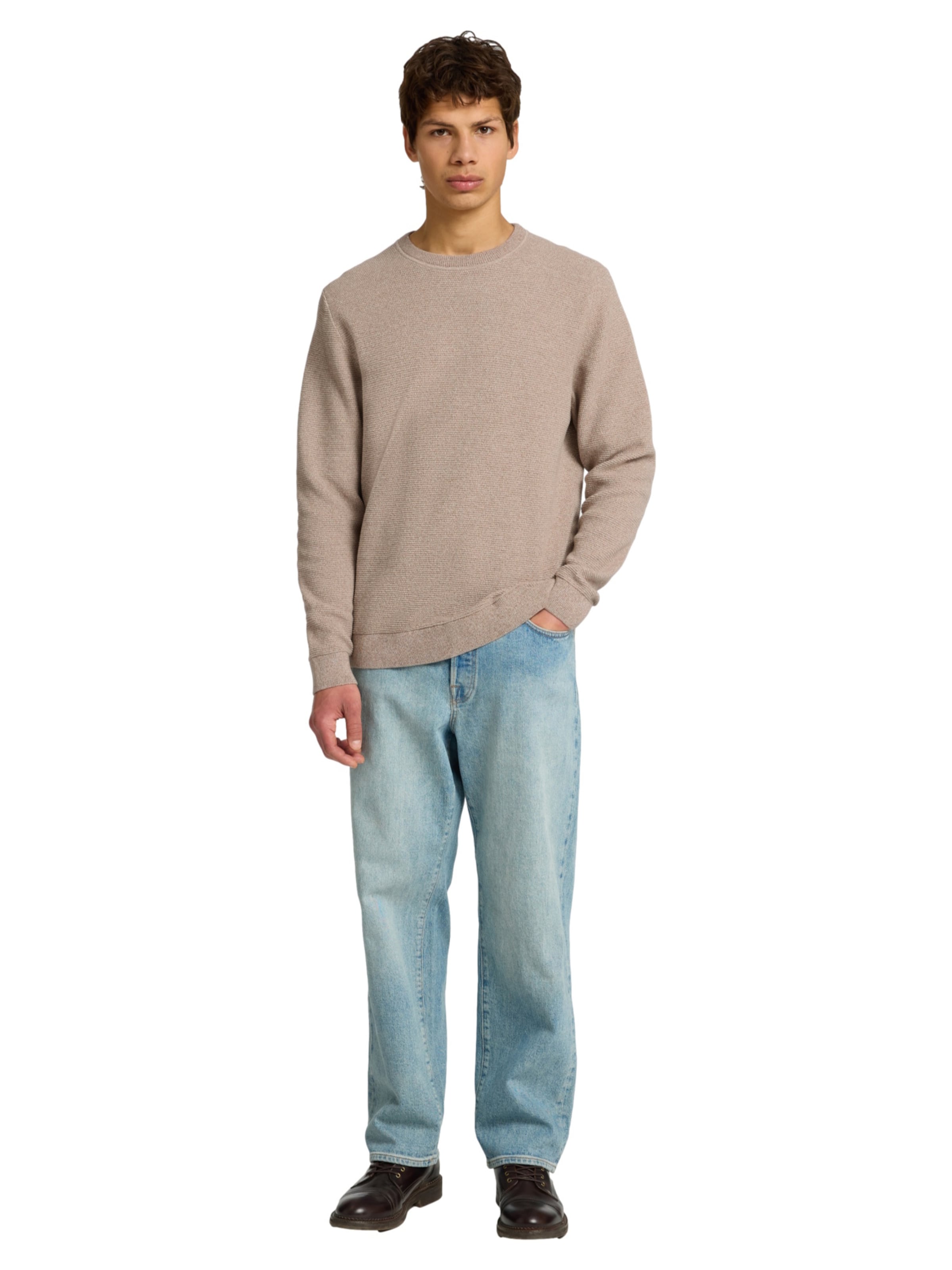SELECTED Pullover 'SLHRoss' i beige