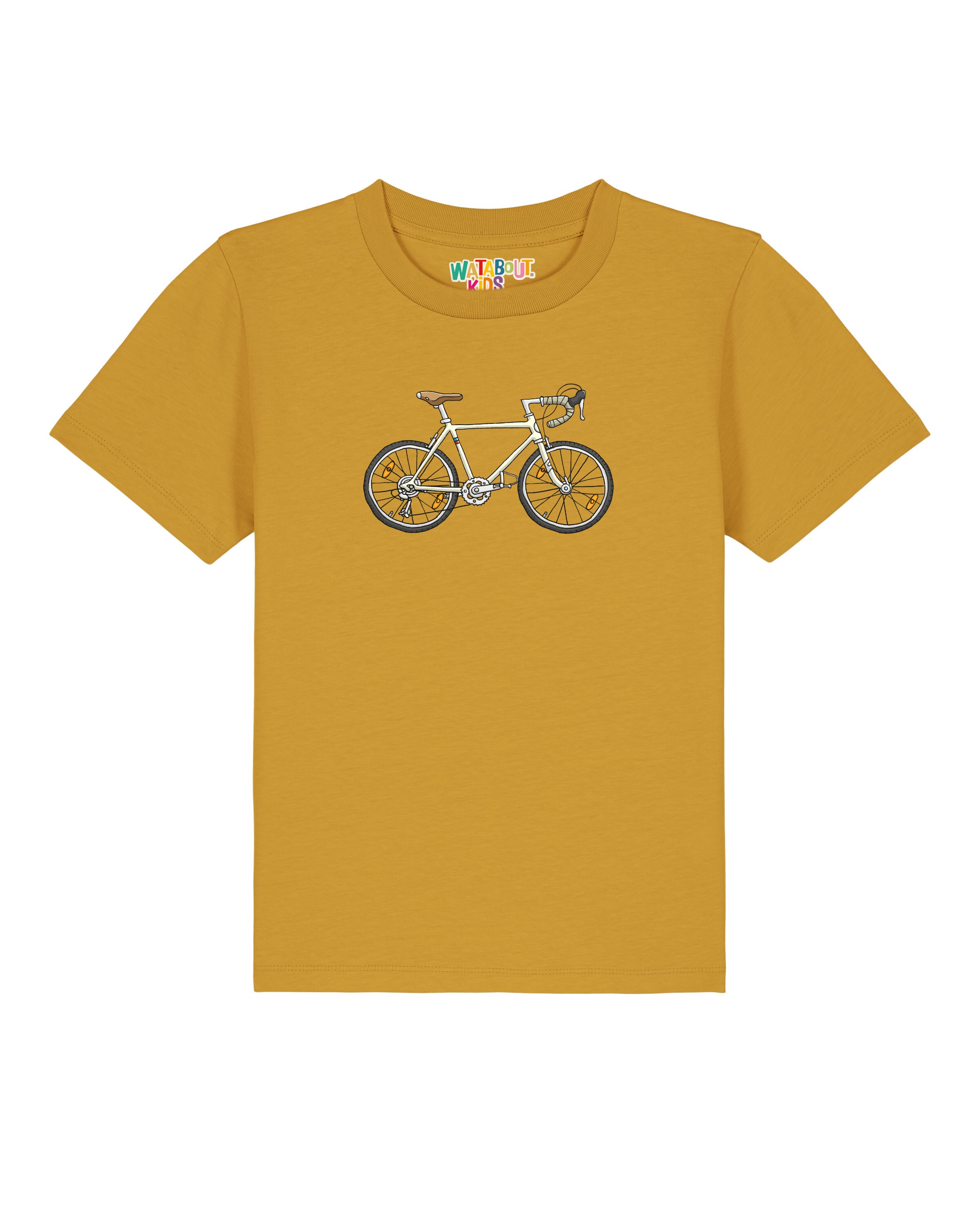 watabout.kids Shirt 'Doodle Bike' in Yellow: front