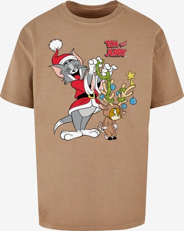 ABSOLUTE CULT Shirt 'Tom And Jerry - Reindeer' in Beige: voorkant