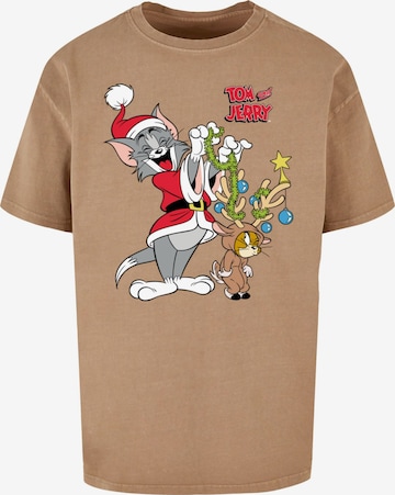 ABSOLUTE CULT Shirt 'Tom And Jerry - Reindeer' in Beige: voorkant